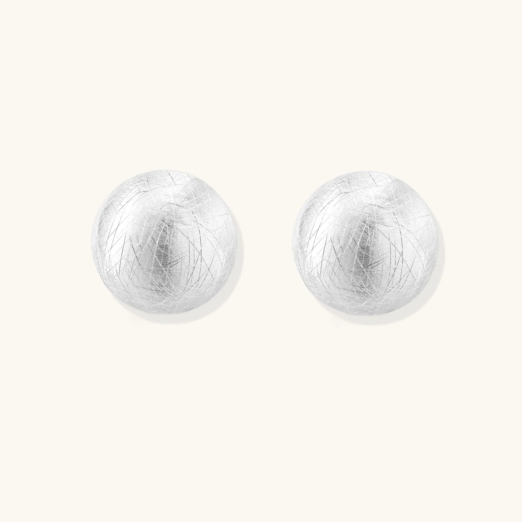 Brushed Silver Dome Earrings
